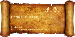 Aradi Viktor névjegykártya